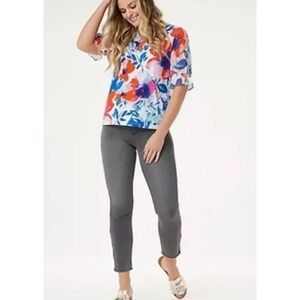 NYDJ Curves 360‎ Jeans Womens Size 18 Gray Stretch Straight Leg Stretch